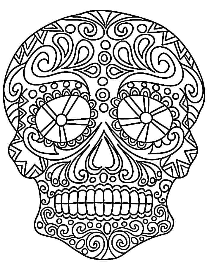 Cukrová Lebka k Tisku omalovánka
