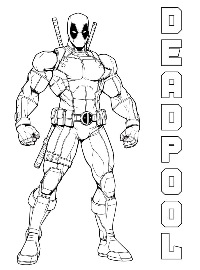 Deadpool Zdarma pro Děti omalovánka