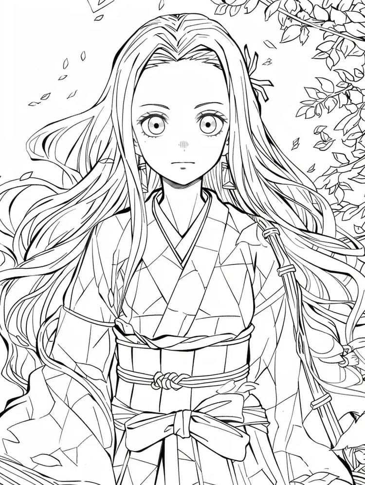 Demon Slayer Zdarma Tisknutelný omalovánka