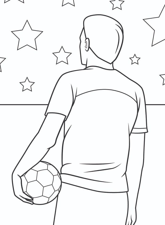 Dítě Hraje Fotbal omalovánka