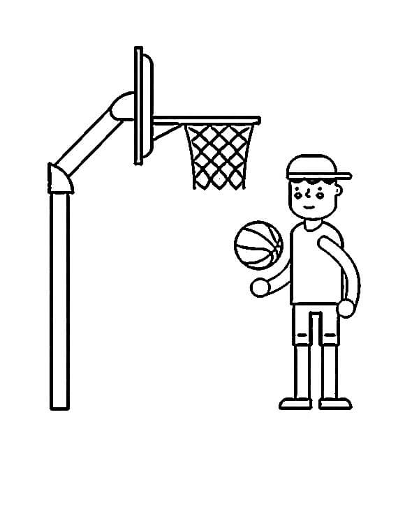 Dítě Hrající Basketbal omalovánka