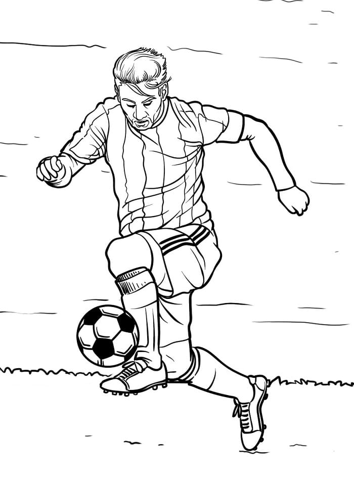 Dítě Hrající Fotbal omalovánka