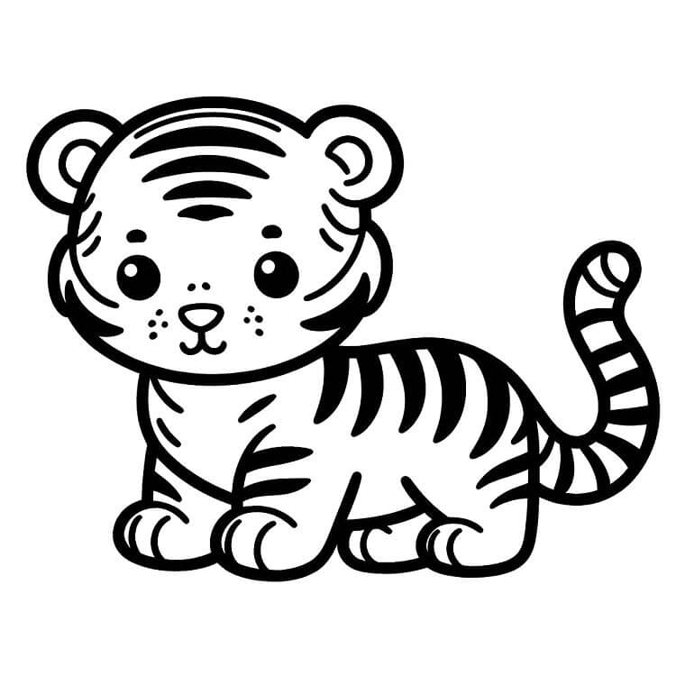 Divoká Tygr omalovánka