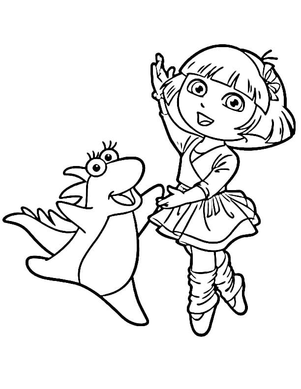Dora Průzkumnice Tisknutelná Zdarma omalovánka