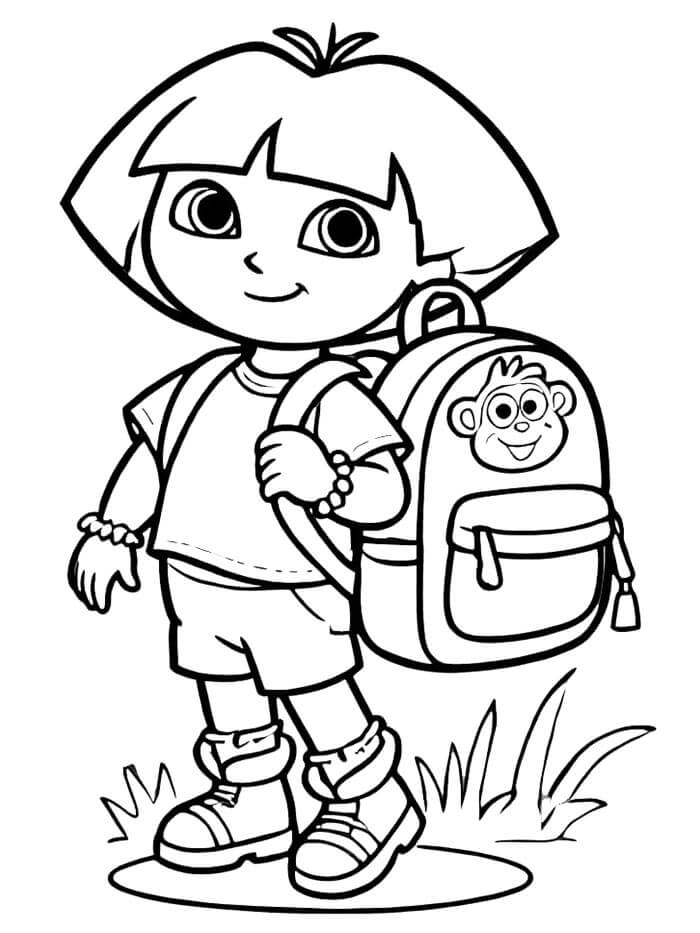 Dora Průzkumnice Zdarma pro Děti omalovánka