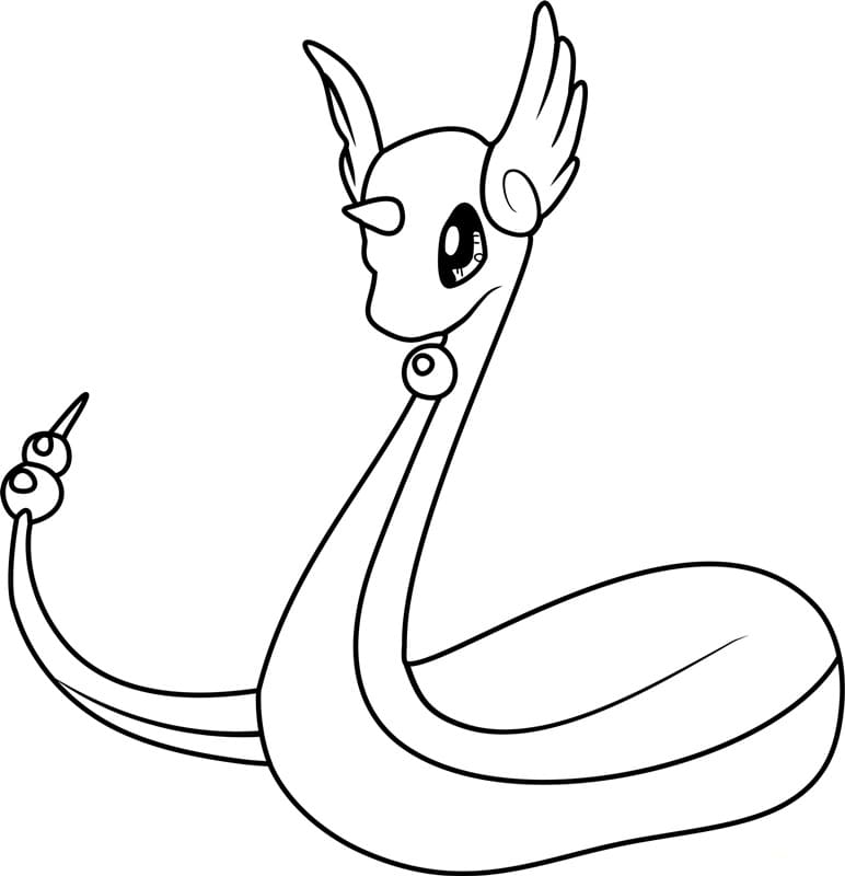 Dragonair Pokemon omalovánka