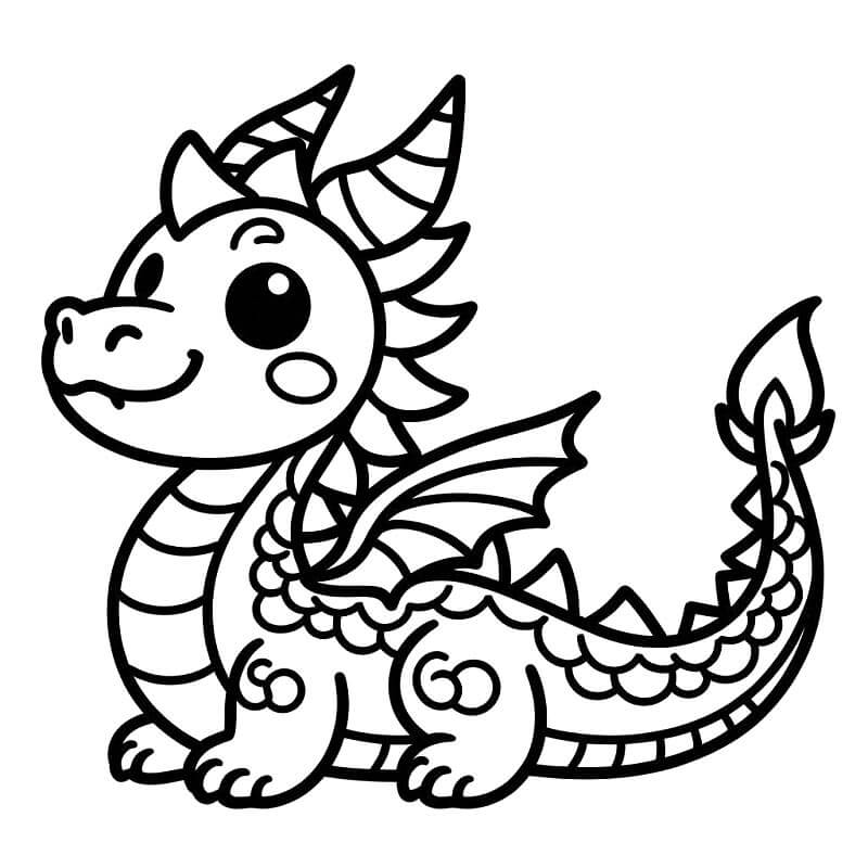 Drak pro 3leté Děti omalovánka