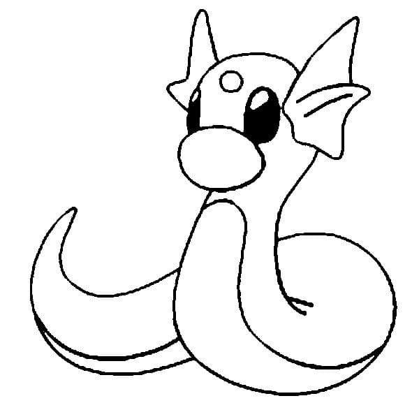 Dratini Pokemon omalovánka