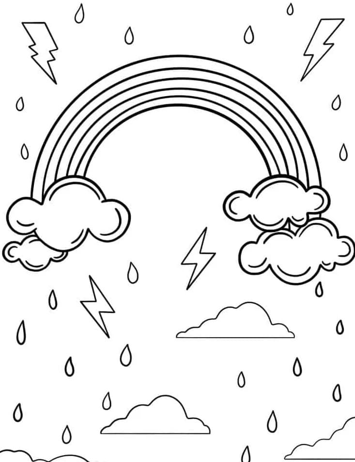 Duha k Vymalování omalovánka