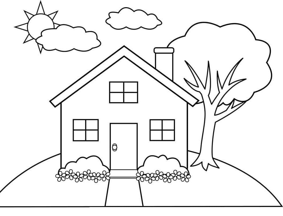 Dům Zdarma Vymalovatelné Obrázek omalovánka