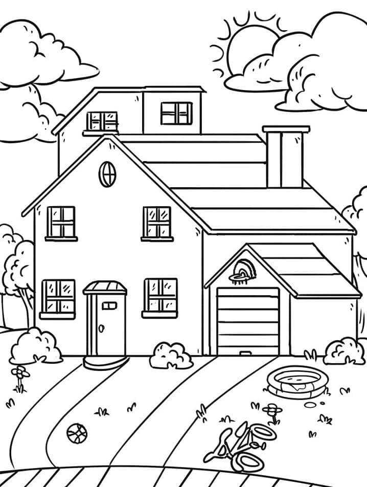 Dům pro 4leté Děti omalovánka