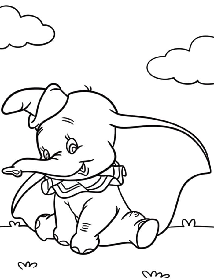 Dumbo pro 1leté Děti omalovánka