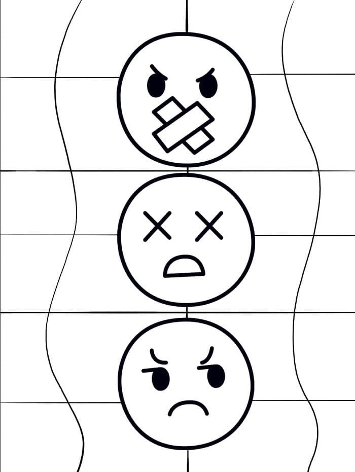 Emotikona pro 2leté Děti omalovánka