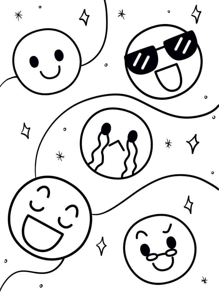 Emotikona pro 5leté Děti omalovánka