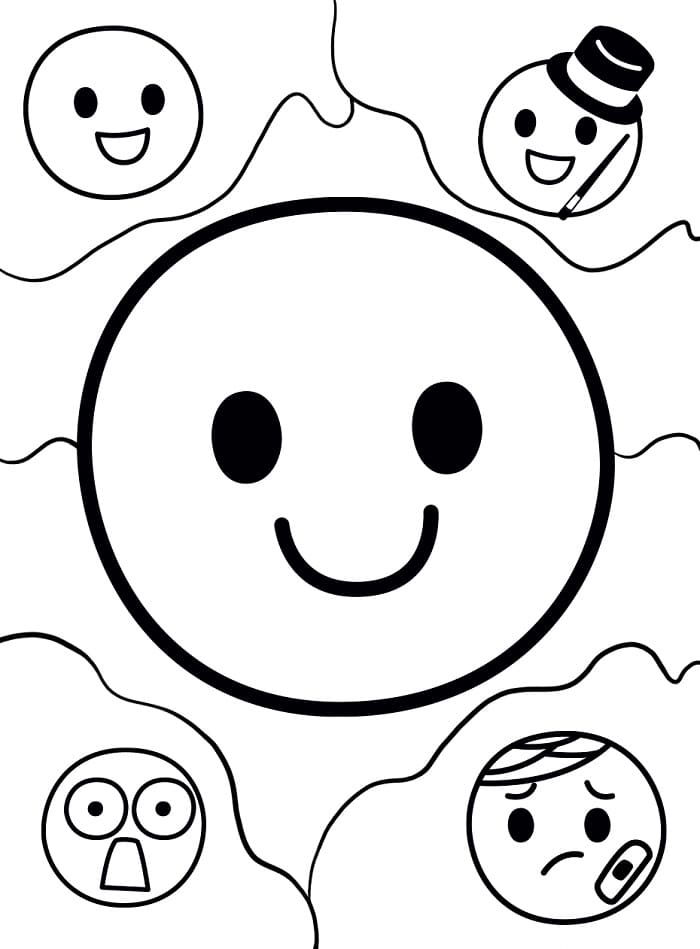 Emotikona pro 6leté Děti omalovánka