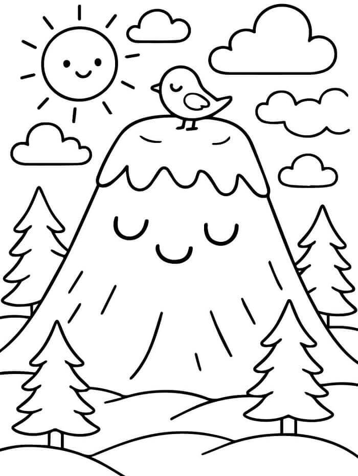 Erupční Sopka omalovánka