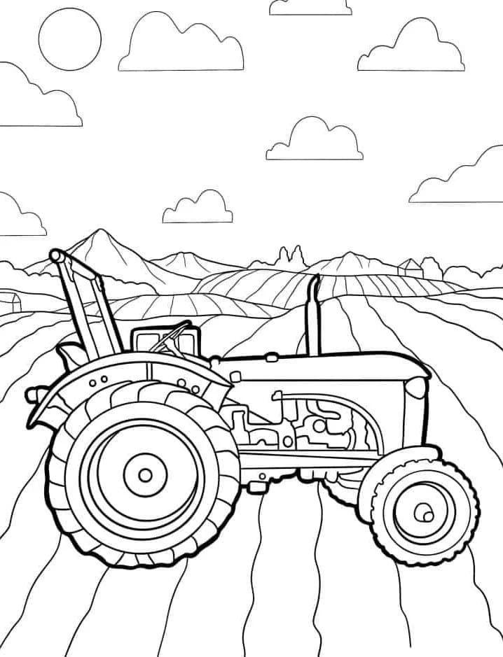 Farmářský Traktor omalovánka