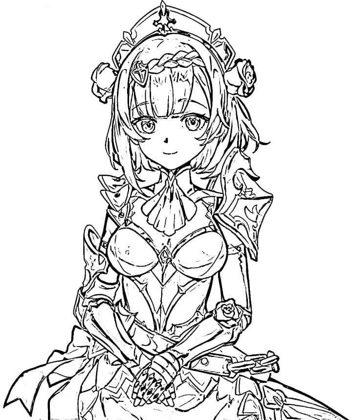 Genshin Impact Obrázek omalovánka