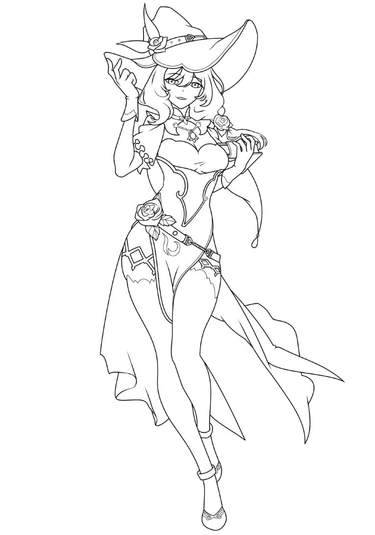 Genshin Impact Tisknutelný Zdarma omalovánka