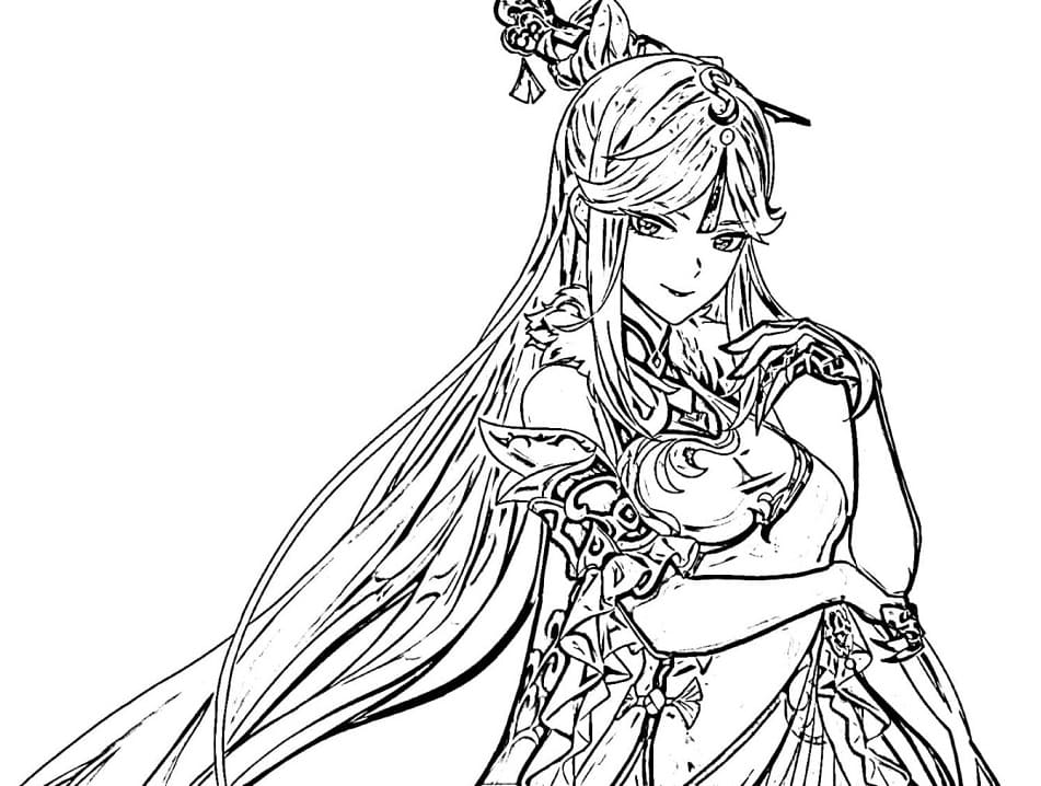 Genshin Impact Tisknutelný pro Děti omalovánka