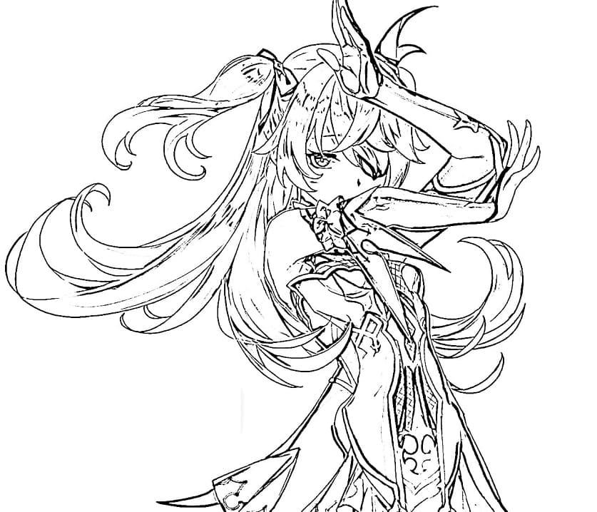 Genshin Impact Zdarma pro Děti omalovánka