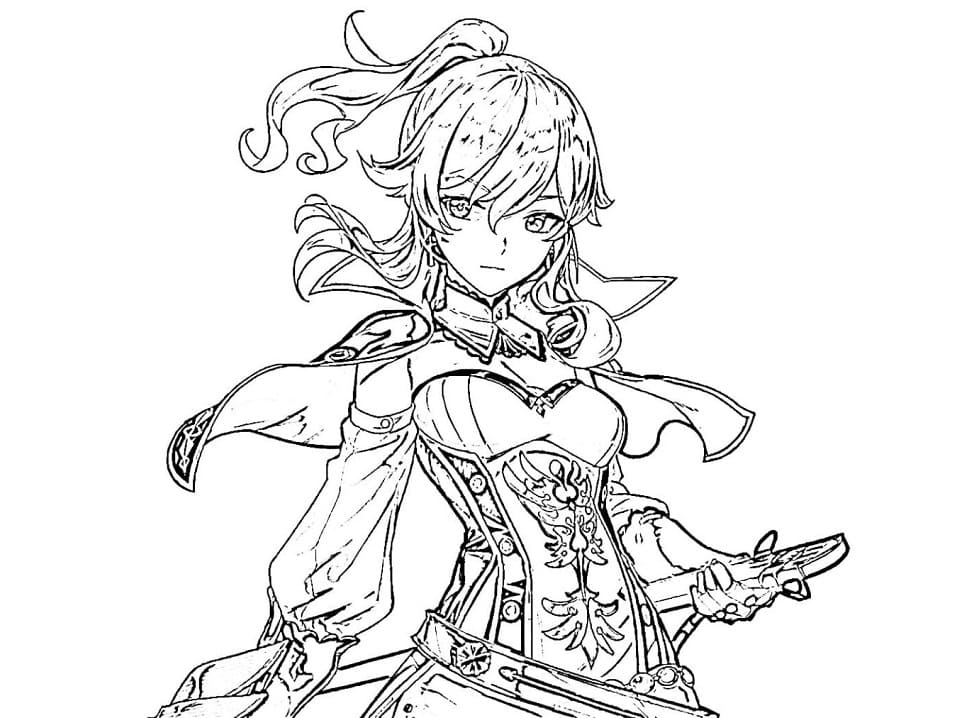 Genshin Impact k Tisku omalovánka