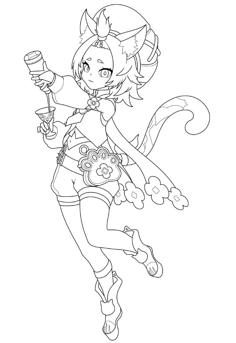 Genshin Impact pro 1leté Děti omalovánka