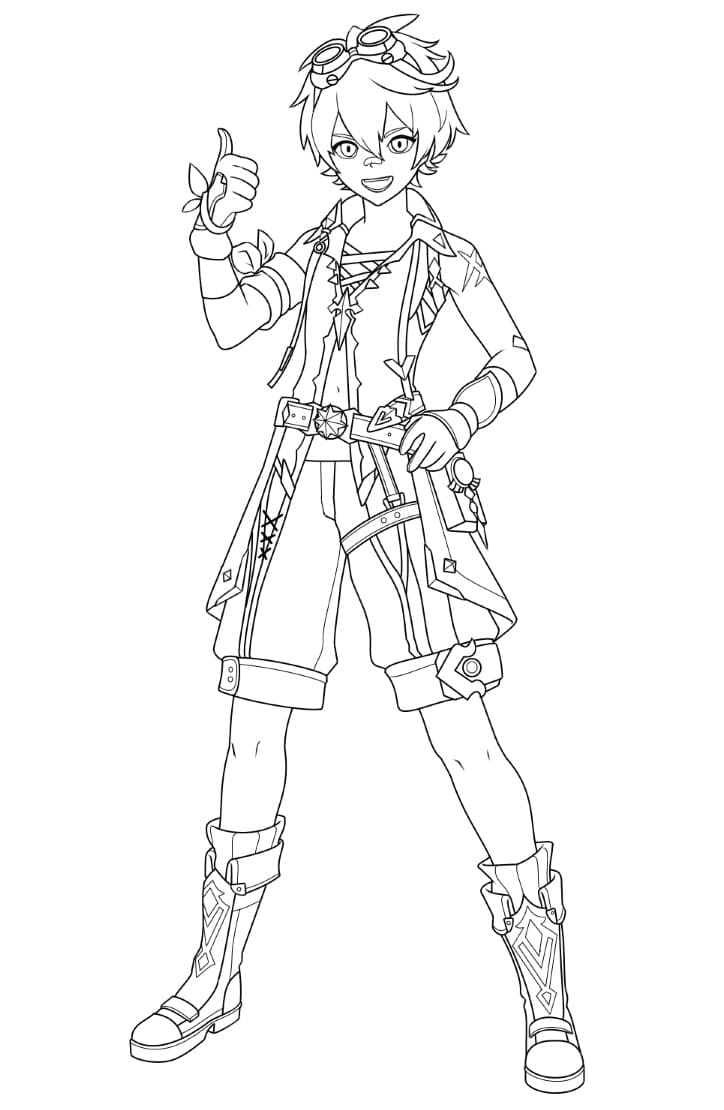 Genshin Impact pro 3leté Děti omalovánka