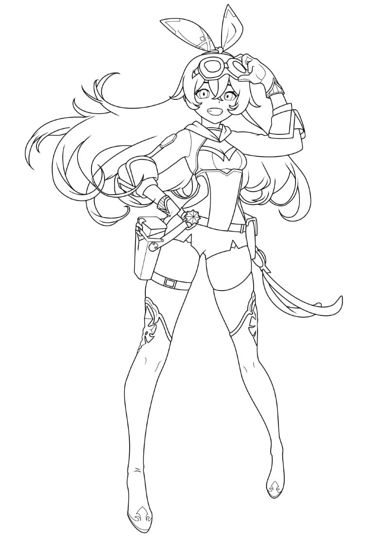 Genshin Impact pro 5leté Děti omalovánka