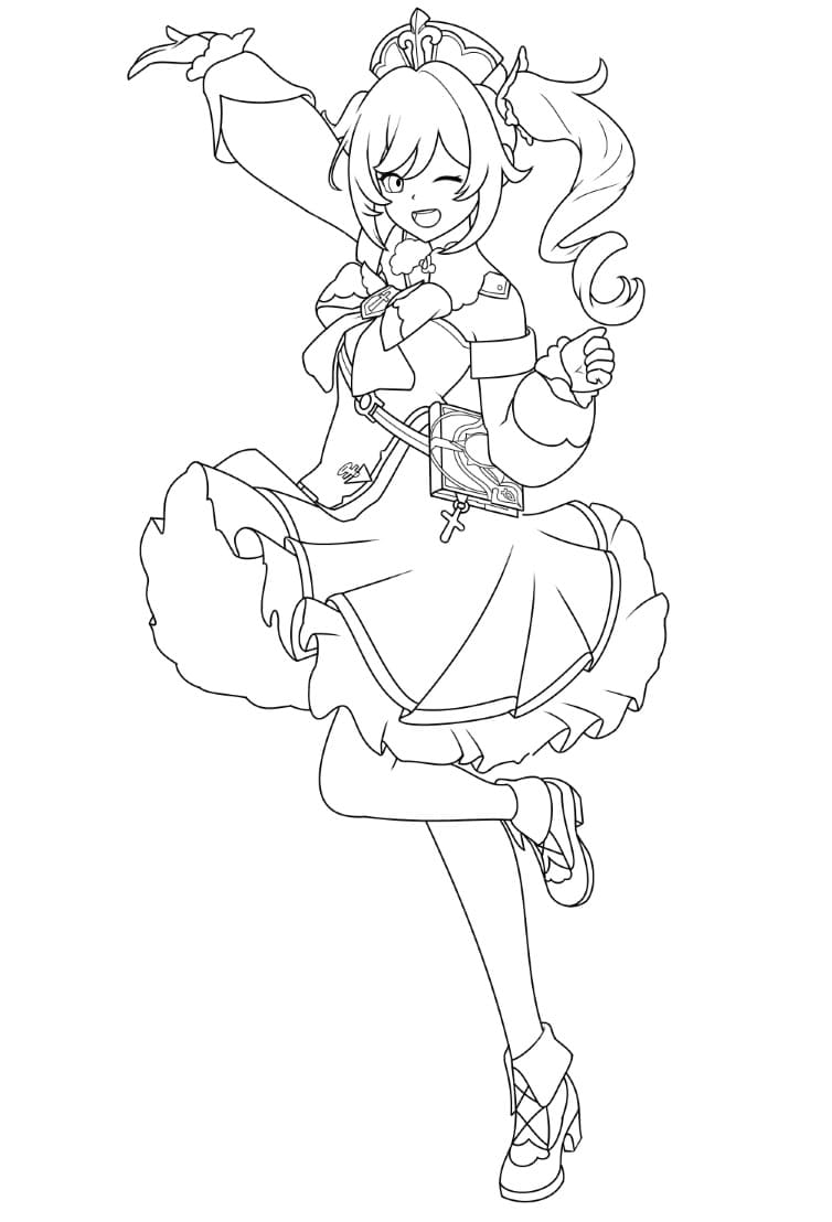 Genshin Impact pro 6leté Děti omalovánka