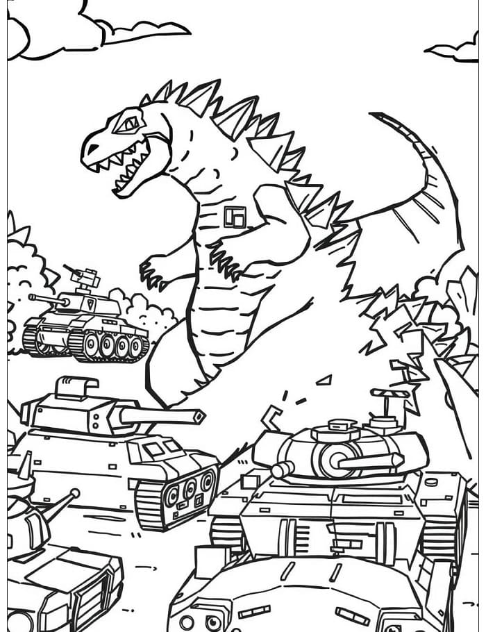 Godzilla pro 2leté Děti omalovánka