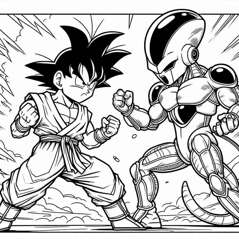 Goku k Vymalování omalovánka