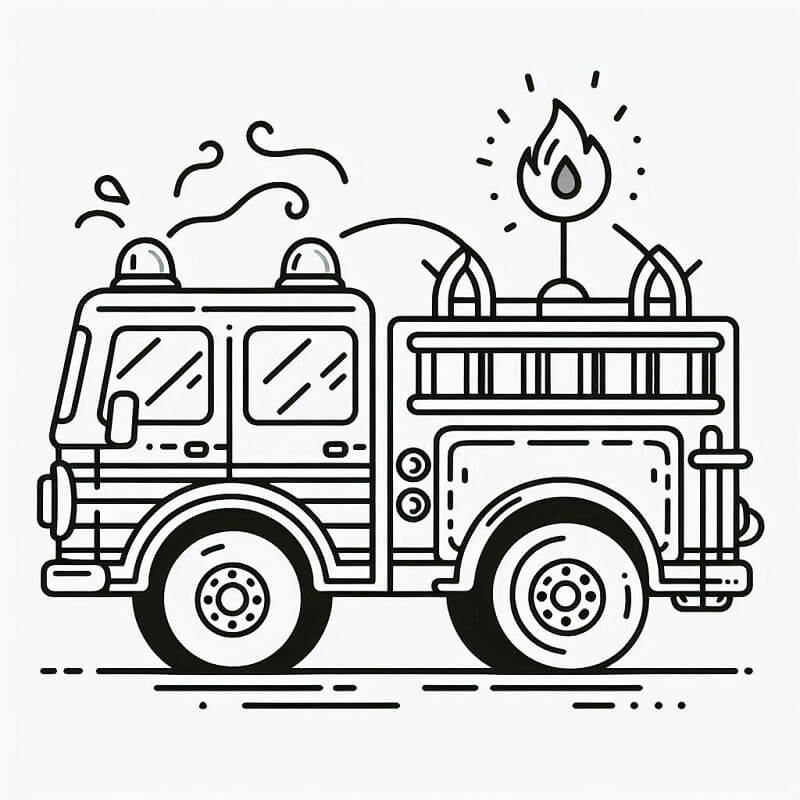 Hasičské Auto Tisknutelné Zdarma omalovánka