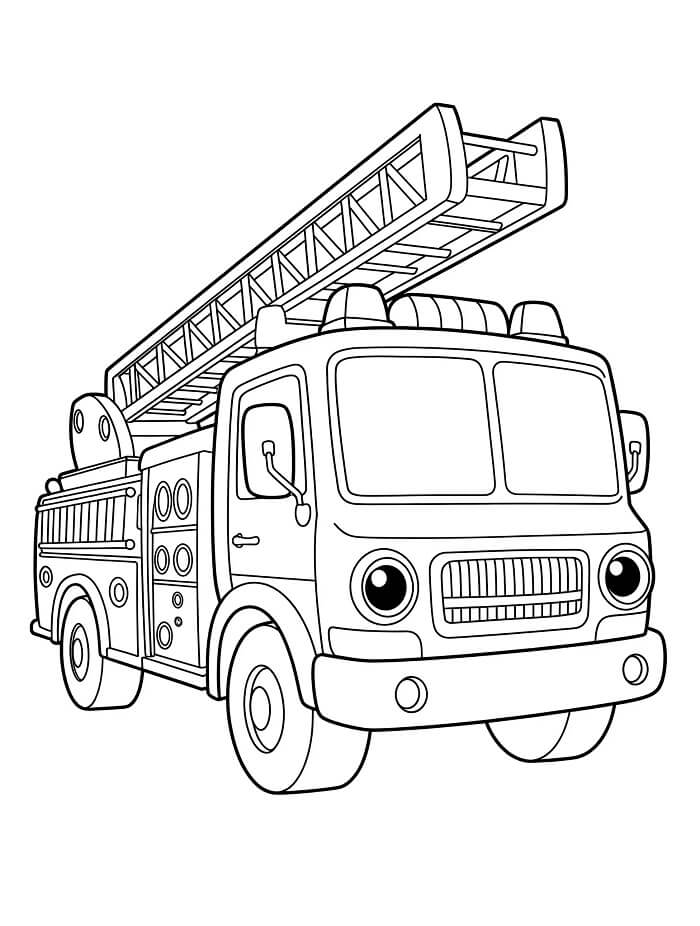 Hasičské Auto Tisknutelné pro Děti omalovánka