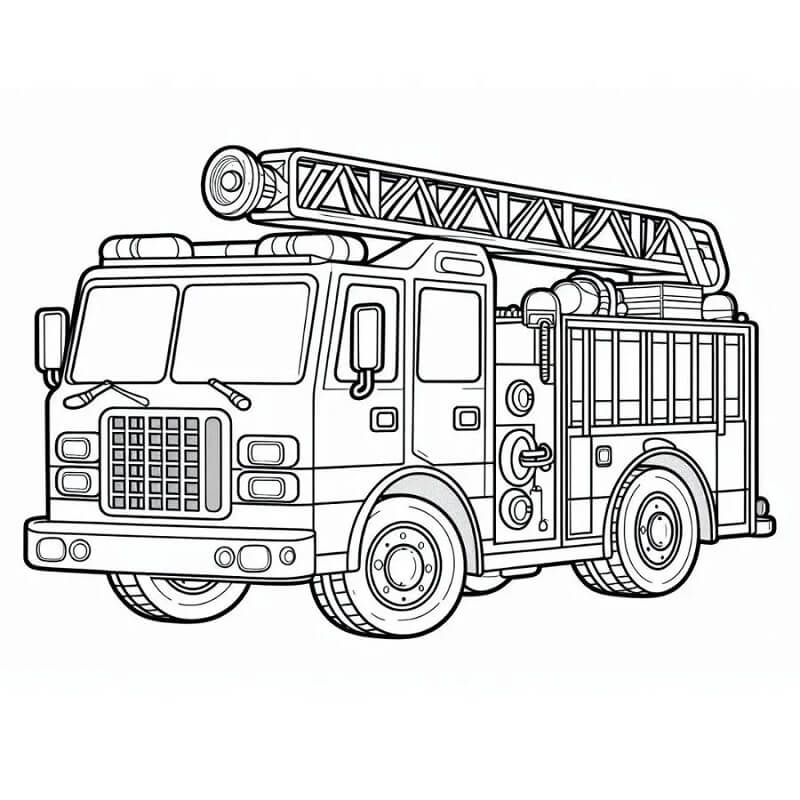 Hasičské Auto Zdarma pro Děti omalovánka