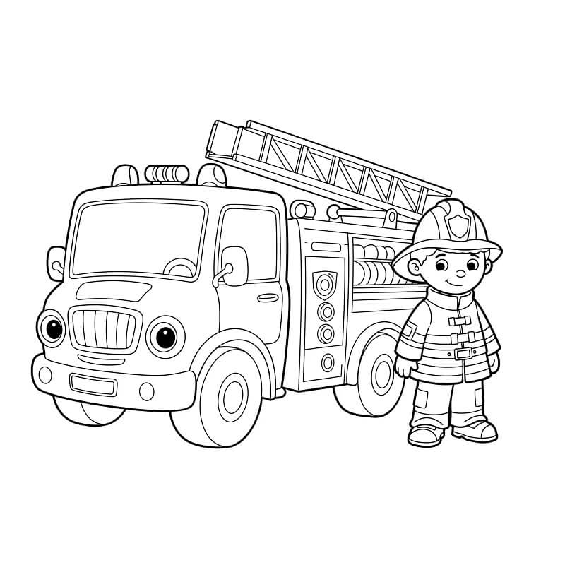 Hasičské Auto k Tisku omalovánka