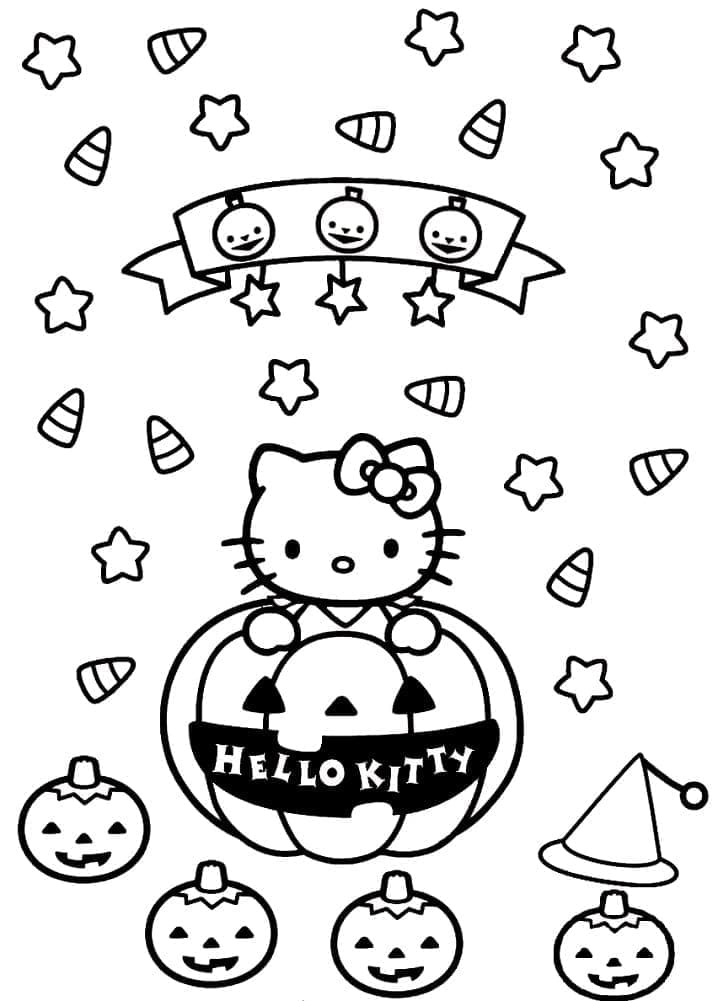 Hello Kitty k Vymalování omalovánka
