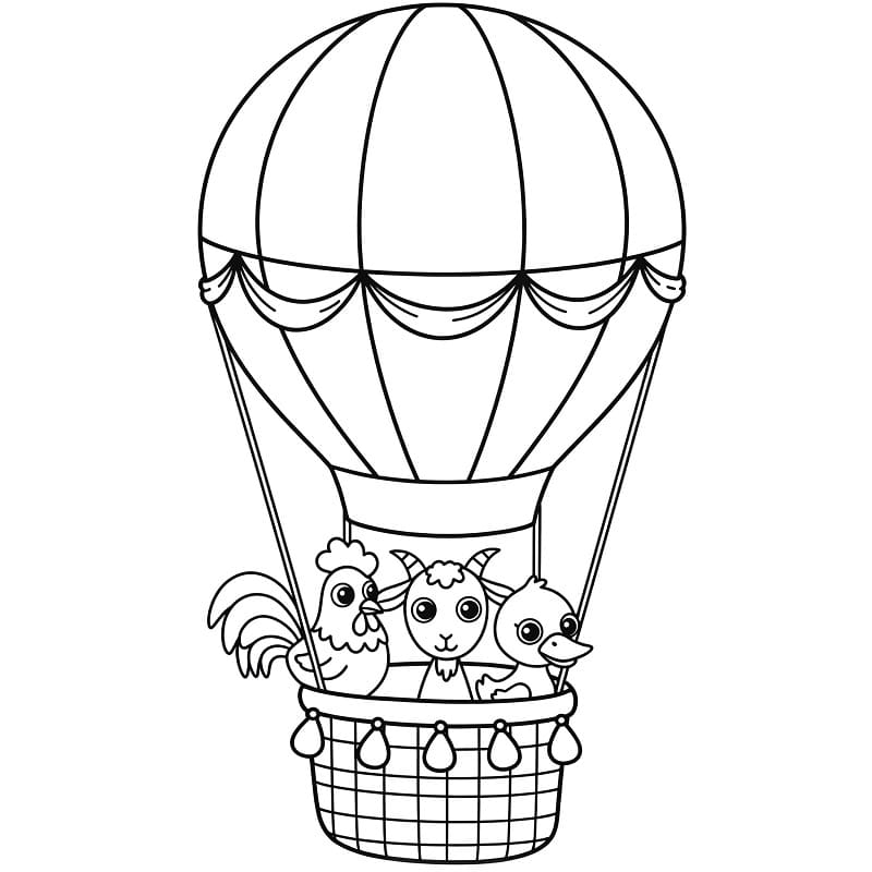 Horkovzdušný Balon (16) omalovánka