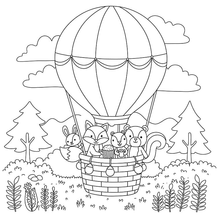 Horkovzdušný Balon (37) omalovánka
