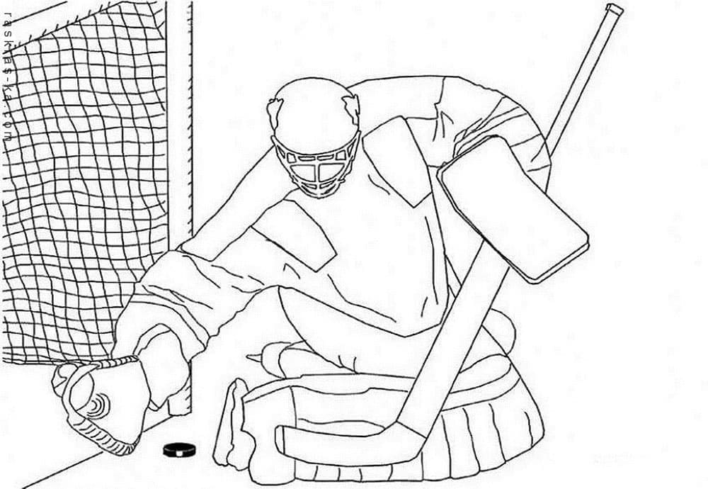 Hraní Ledního hokeje omalovánka