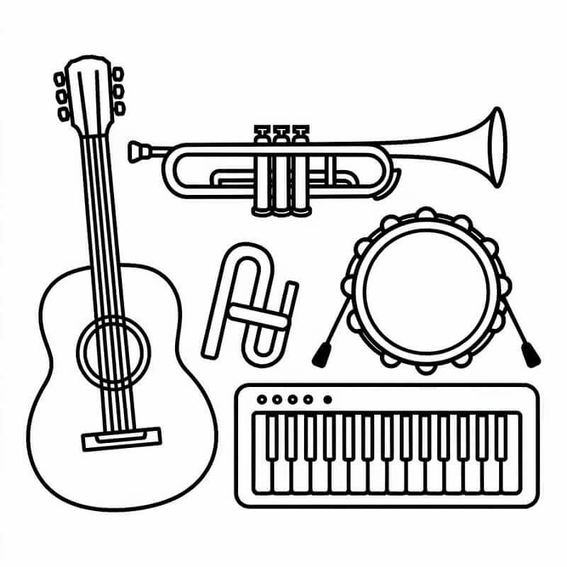 Hudební Nástroje (24) omalovánka