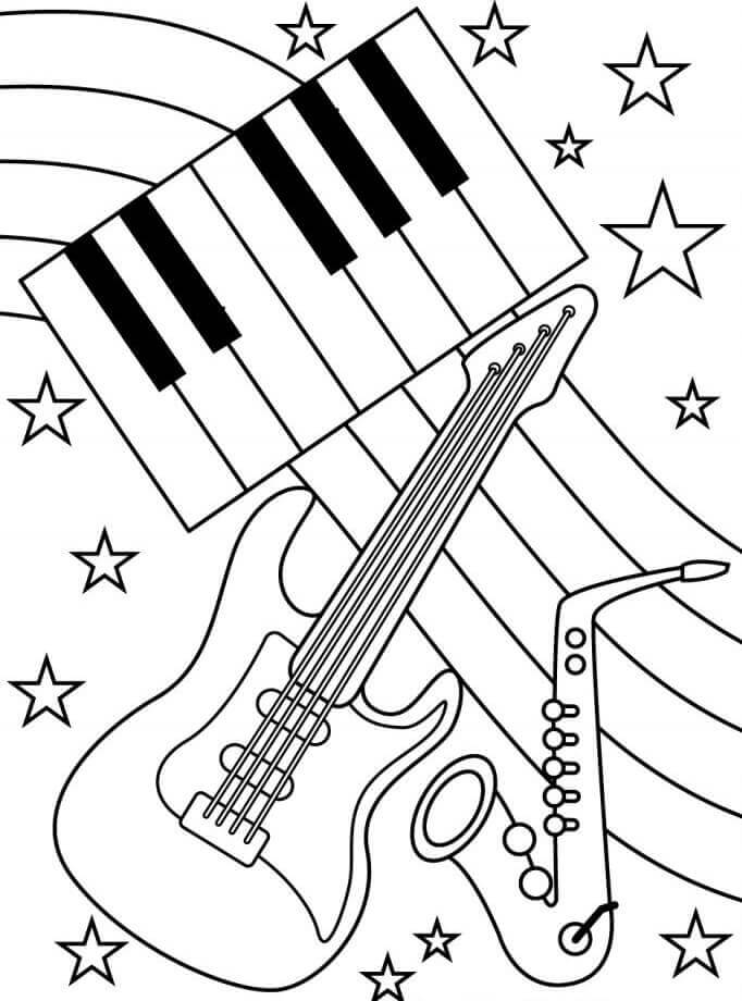 Hudební Nástroje (25) omalovánka