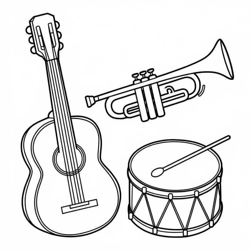 Hudební Nástroje (30) omalovánka