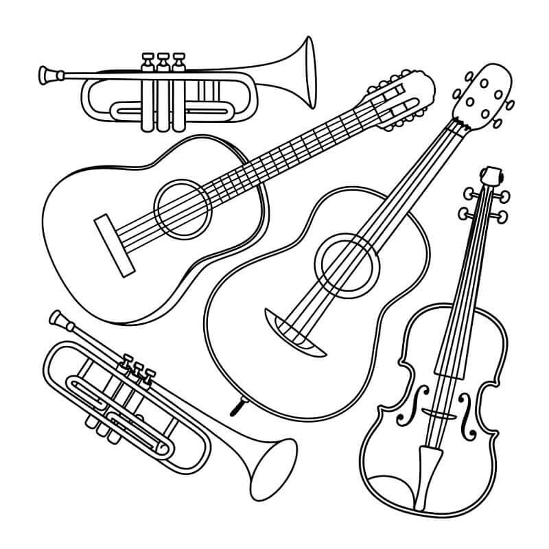 Hudební Nástroje omalovánky