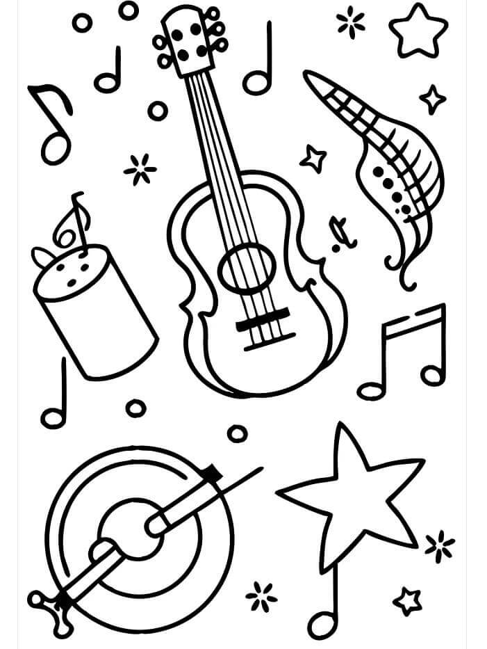 Hudební Nástroje (43) omalovánka