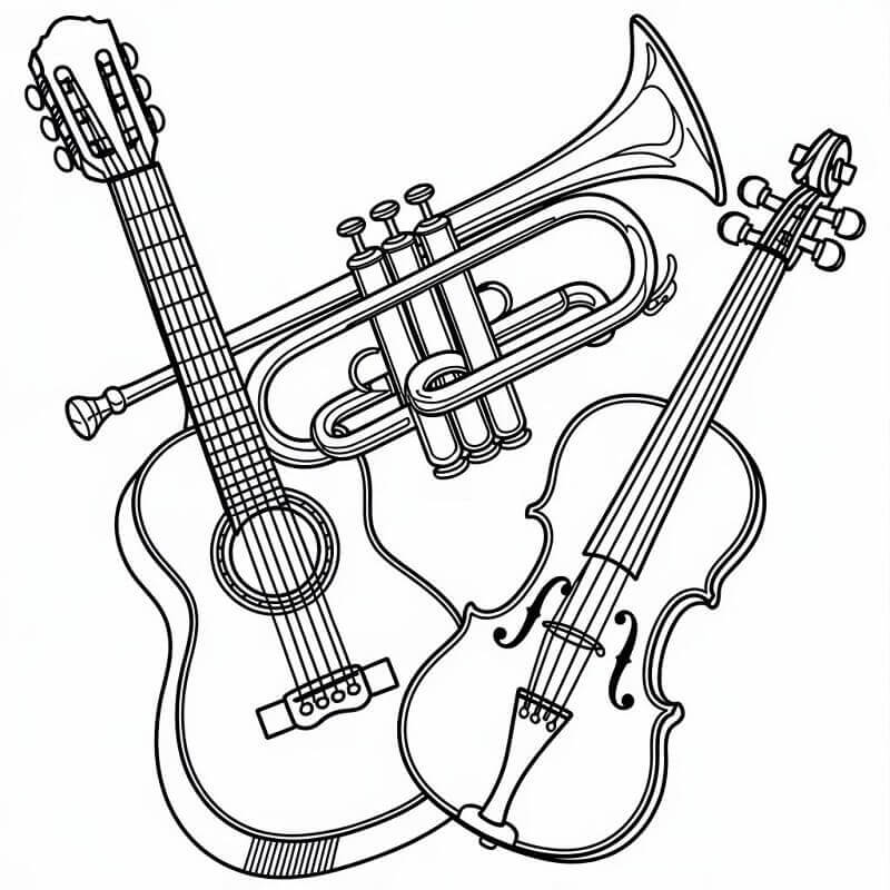 Hudební Nástroje (48) omalovánka