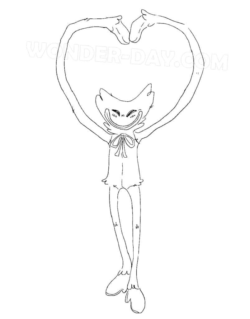 Huggy Wuggy Vymalovatelné pro Děti omalovánka