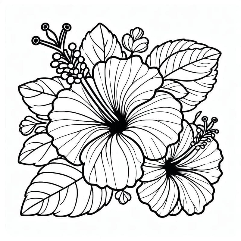 Ibišek Květ omalovánka