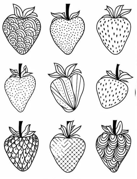 Jahoda Tisknutelná omalovánka