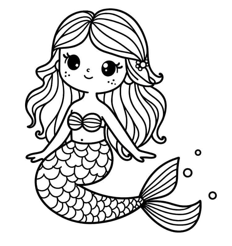 Jedna Mořská panna omalovánka